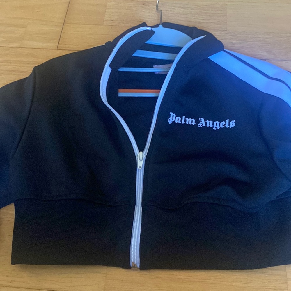 Black cropped Palm Angels Long sleeve jacket